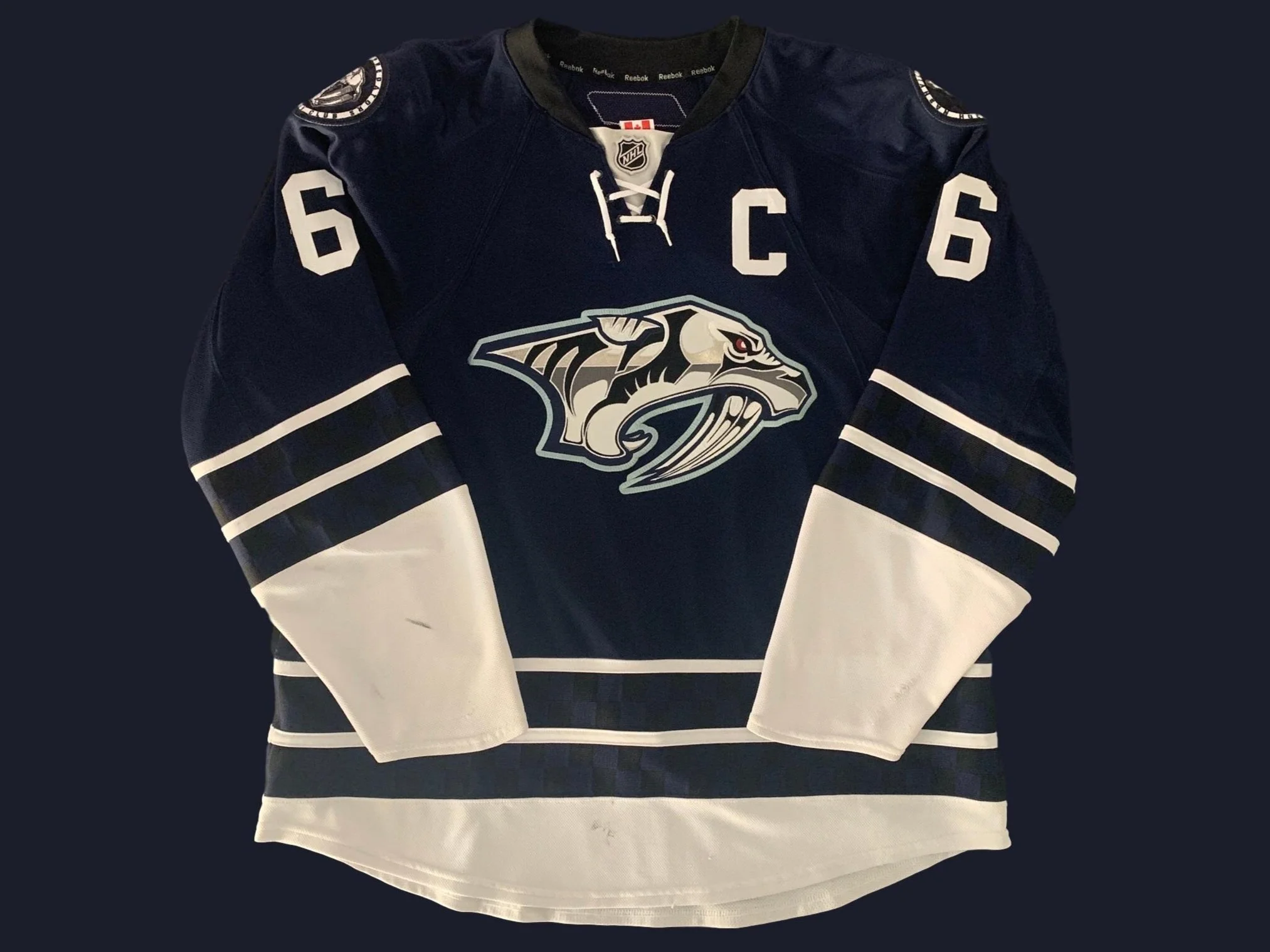 Shea Weber 2010 2011 Nashville Predators Alternate Set Game Worn